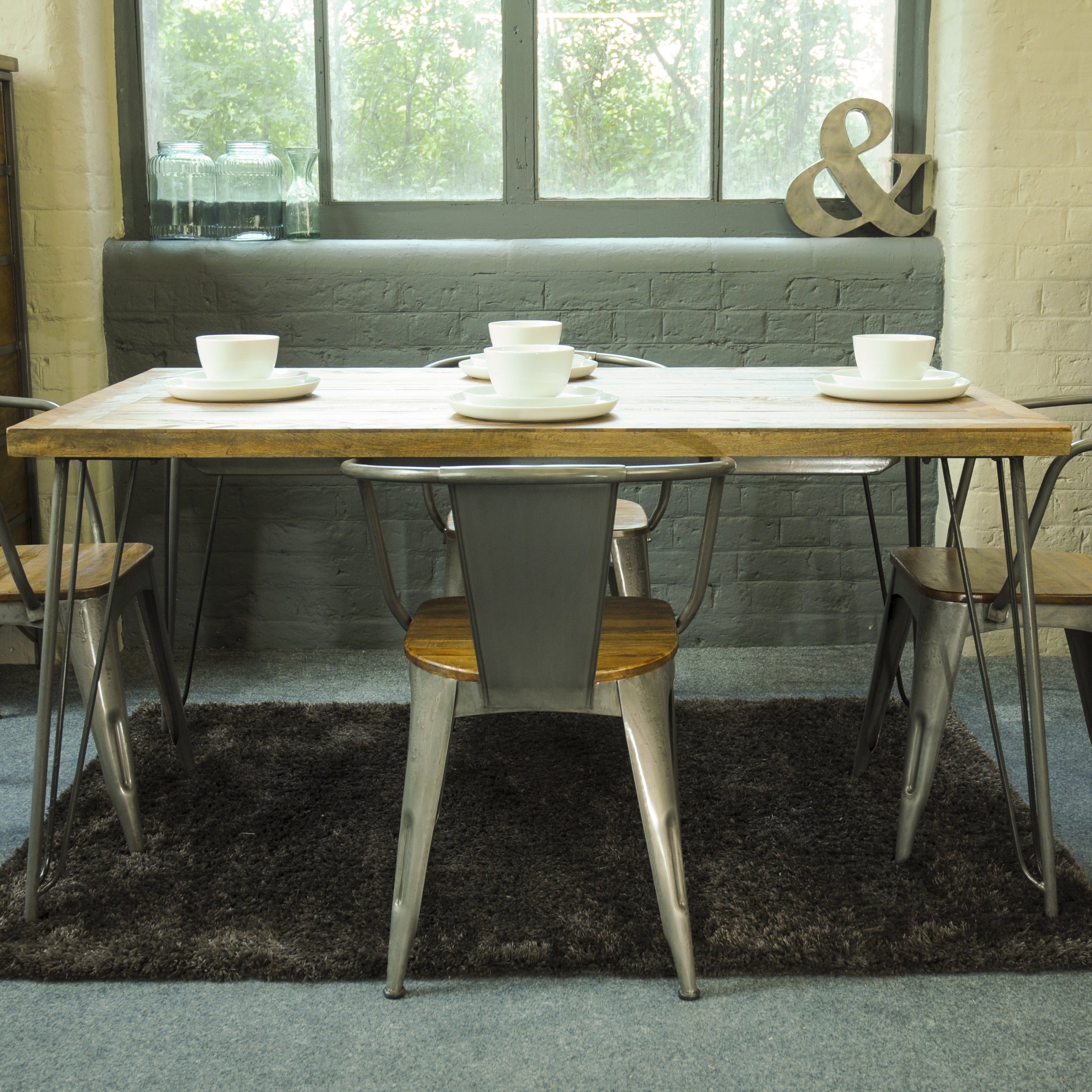 Industrial Vintage Hairpin Rectangular Dining Table